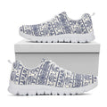 African Tribal Elephant Pattern Print White Running Shoes