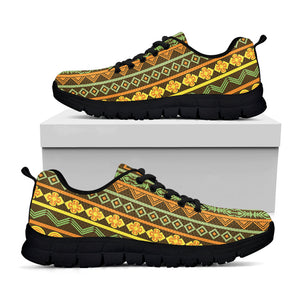 African Tribal Inspired Pattern Print Black Running Shoes