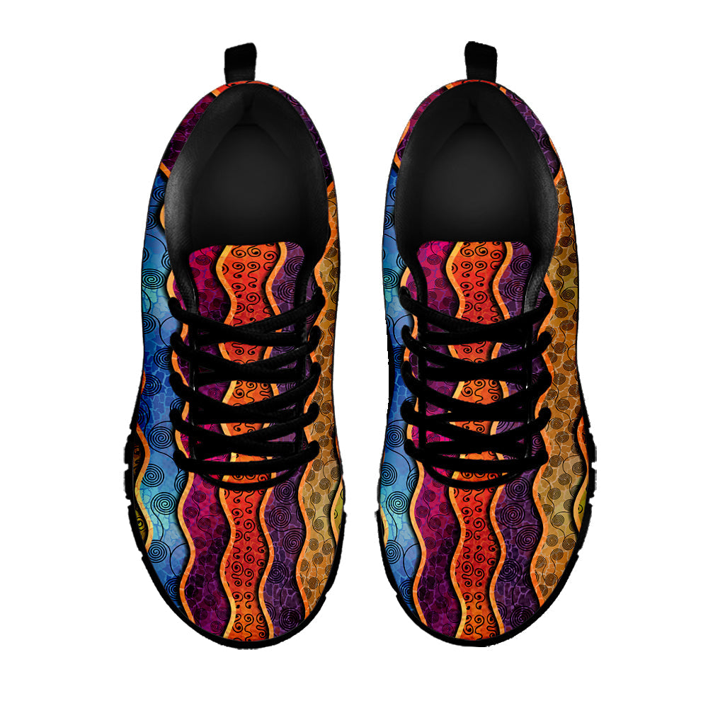 Afro Ethnic Inspired Print Black Running Shoes
