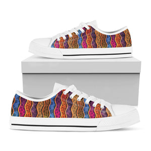Afro Ethnic Inspired Print White Low Top Sneakers