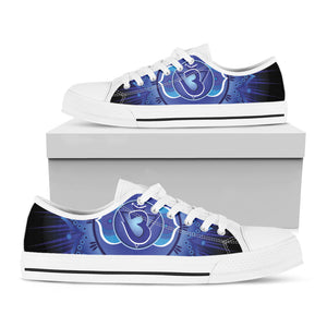 Ajna Chakra Mandala Print White Low Top Sneakers