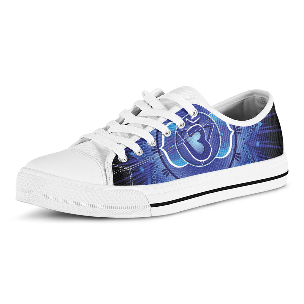 Ajna Chakra Mandala Print White Low Top Sneakers