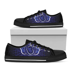 Ajna Chakra Spiritual Print Black Low Top Sneakers