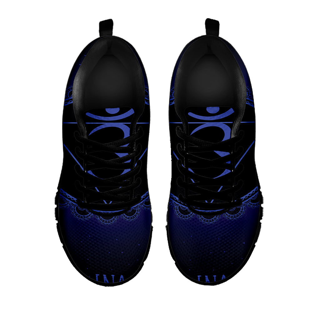 Ajna Chakra Symbol Print Black Running Shoes