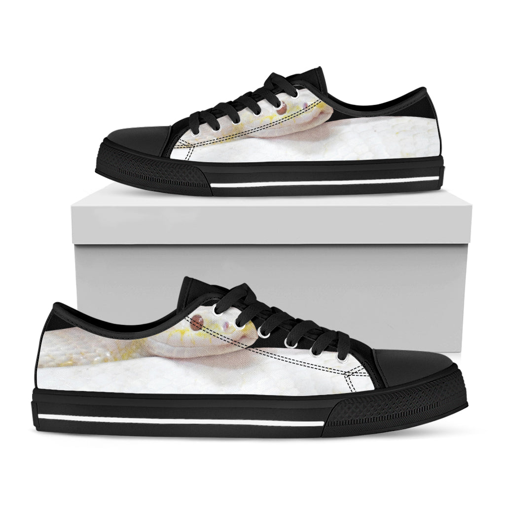 Albino Snake Print Black Low Top Sneakers