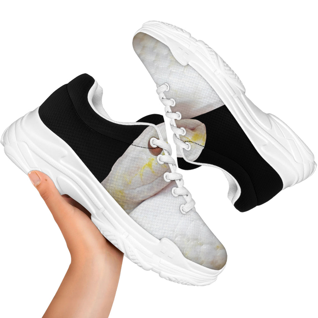 Albino Snake Print White Chunky Shoes