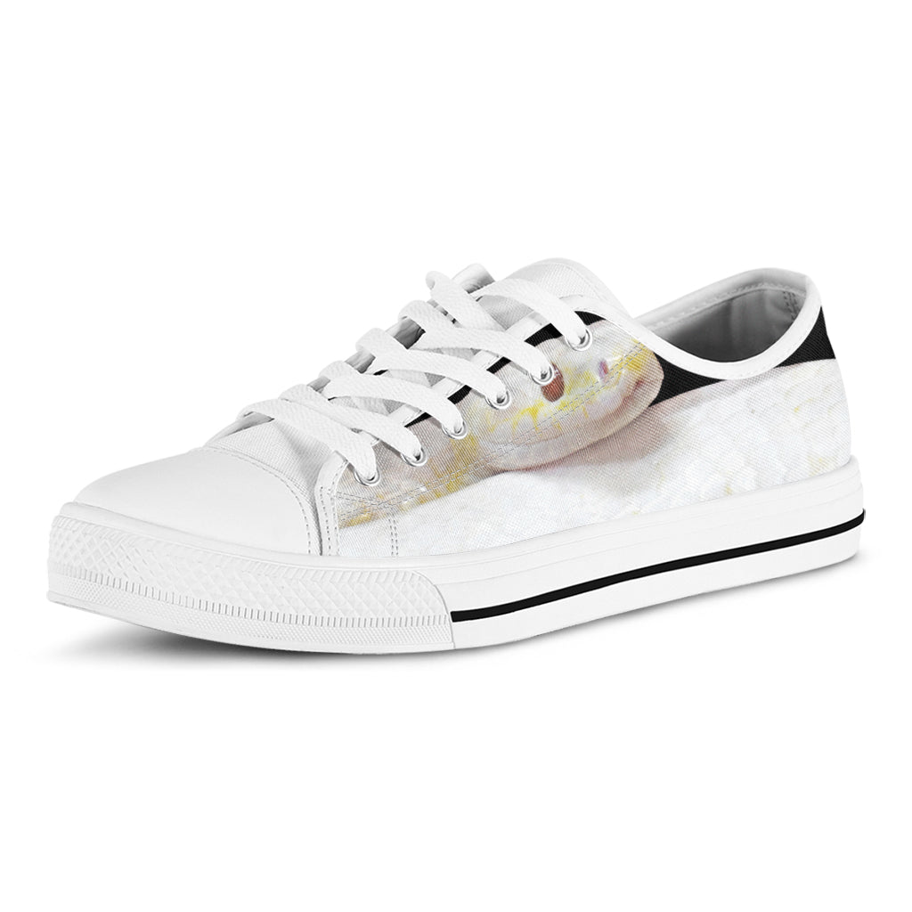Albino Snake Print White Low Top Sneakers