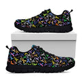All Cancer Awareness Pattern Print Black Running Shoes
