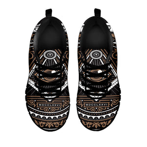 All Seeing Eye Symbol Print Black Running Shoes