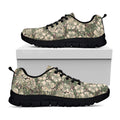Aloha Hawaiian Camo Flower Pattern Print Black Running Shoes