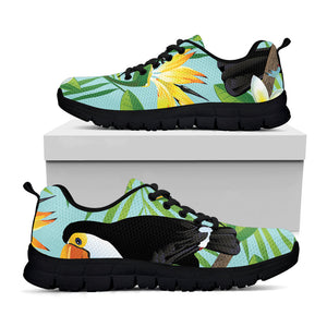 Aloha Keel-Billed Toucan Print Black Running Shoes
