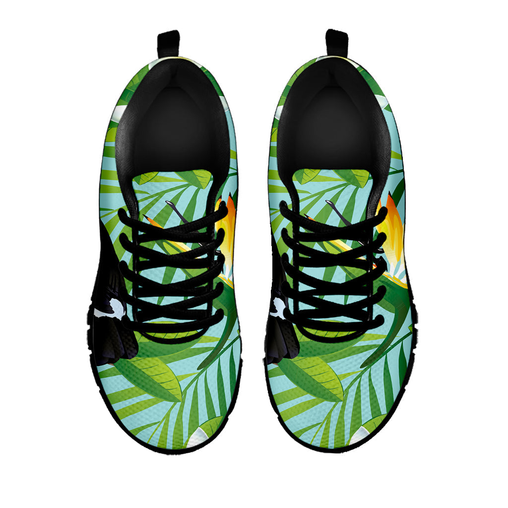 Aloha Keel-Billed Toucan Print Black Running Shoes