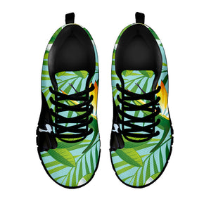 Aloha Keel-Billed Toucan Print Black Running Shoes