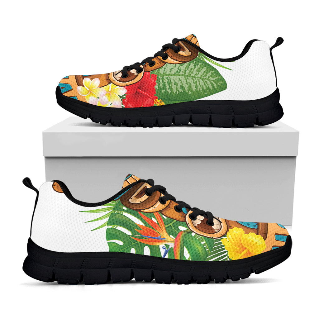 Aloha Tiki Print Black Running Shoes