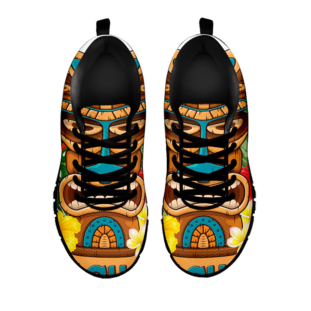 Aloha Tiki Print Black Running Shoes