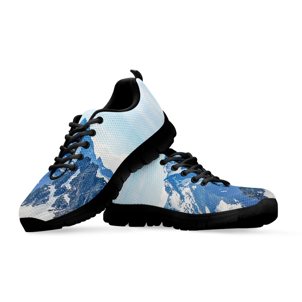 Alps Mountain Print Black Running Shoes