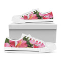 Alstroemeria Flower Print White Low Top Sneakers