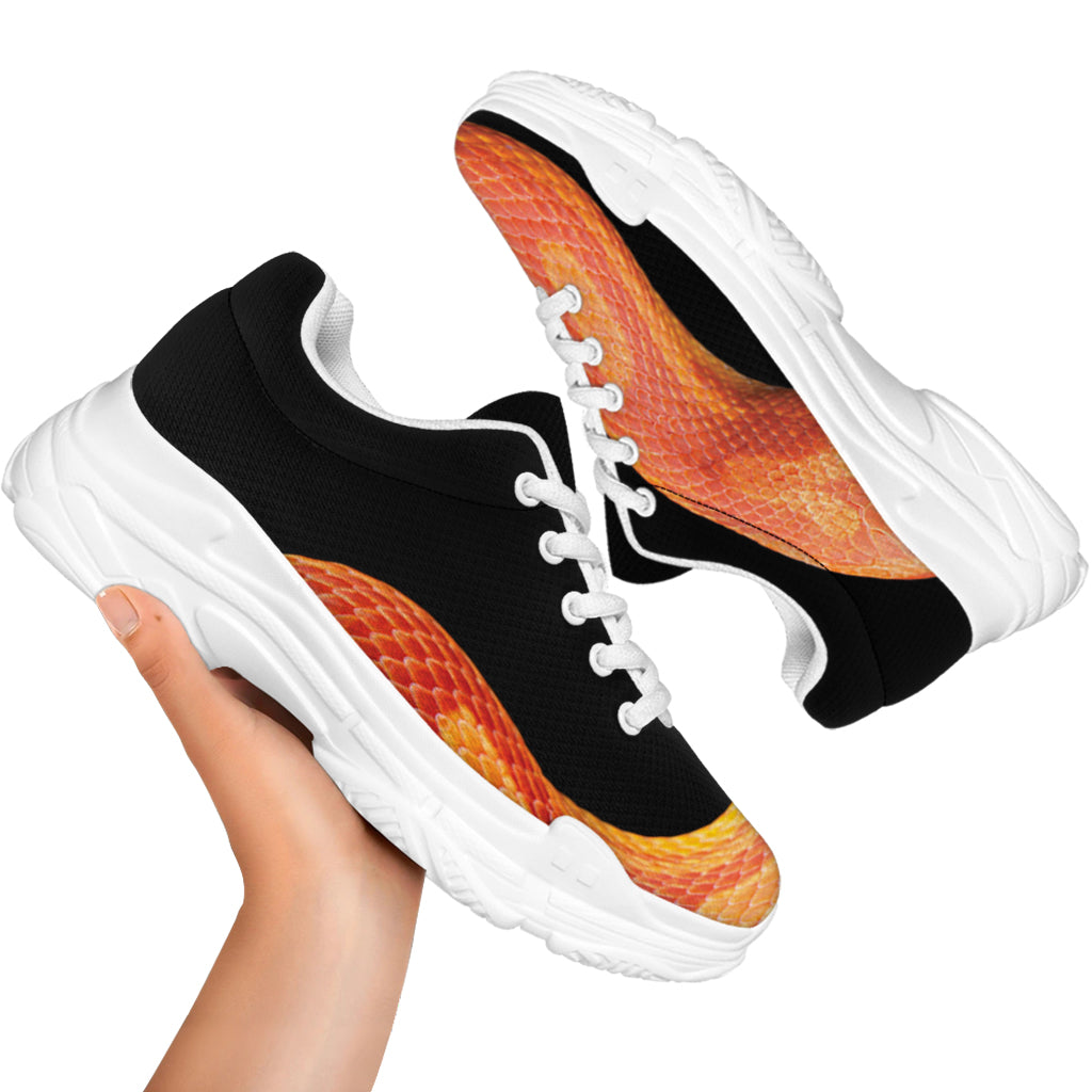 Amel Motley Corn Snake Print White Chunky Shoes