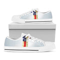 American Christian Cross Flag Print White Low Top Sneakers