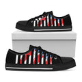 American Flag Freedom Life Print Black Low Top Sneakers