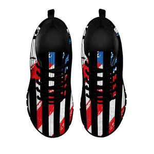 American Flag Freedom Life Print Black Running Shoes