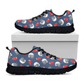 American Football Pattern Print Black Running Shoes
