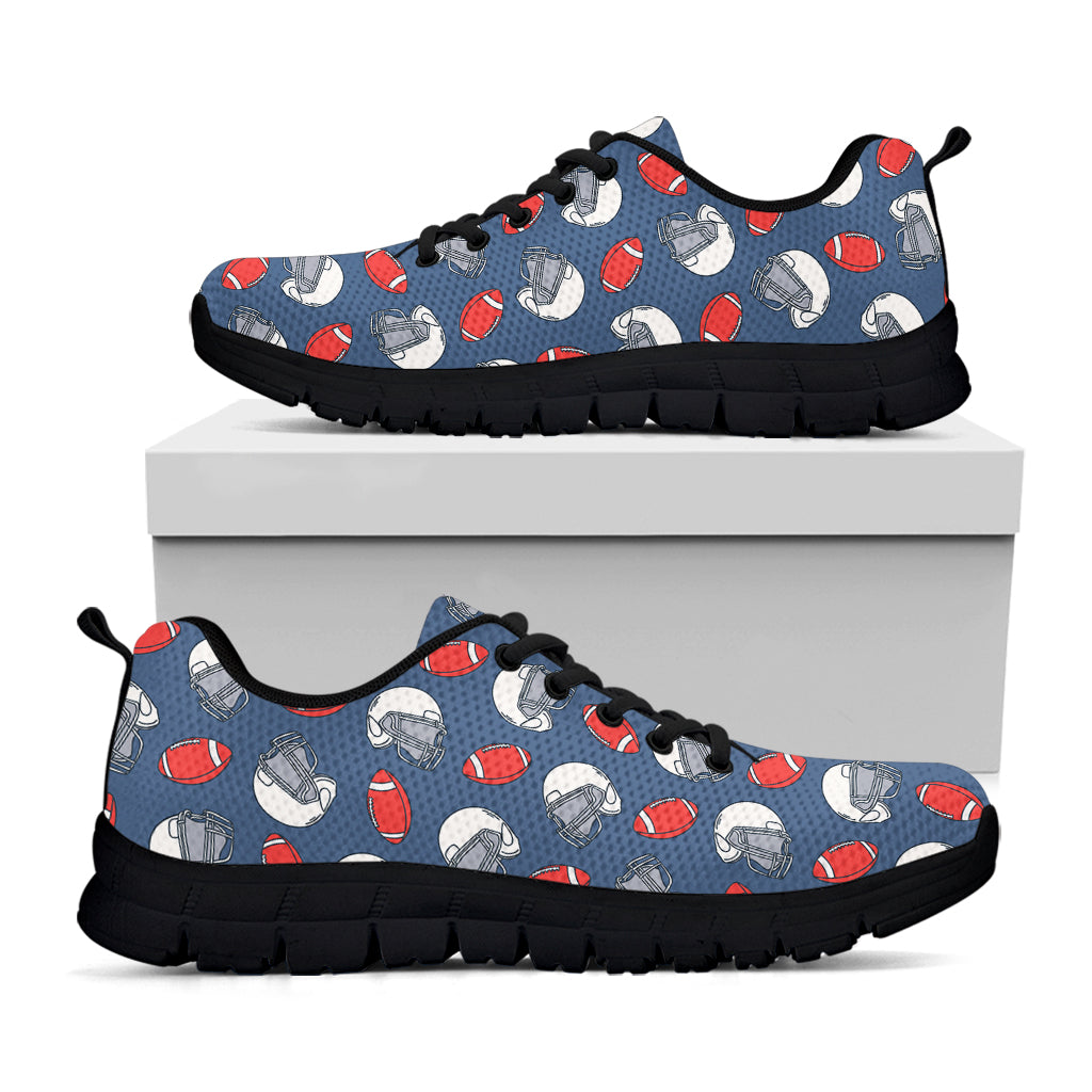American Football Pattern Print Black Running Shoes