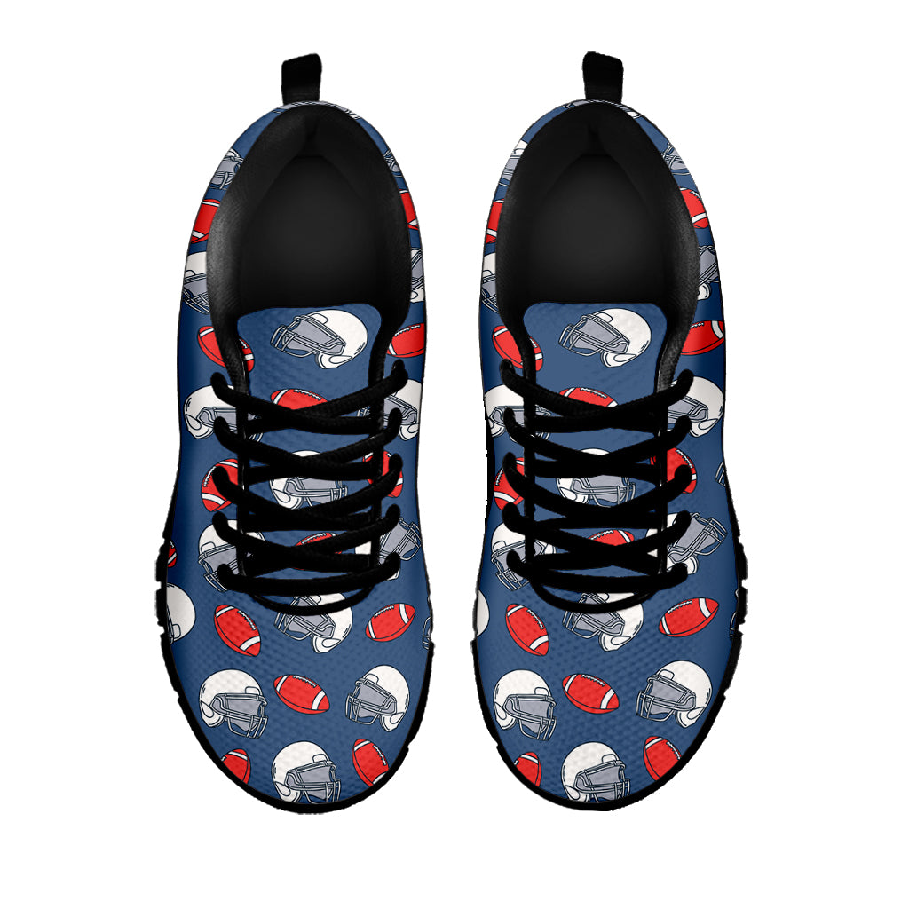 American Football Pattern Print Black Running Shoes