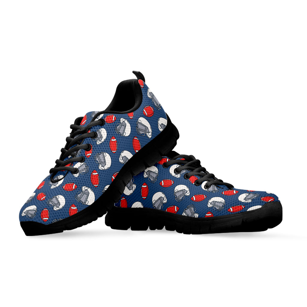 American Football Pattern Print Black Running Shoes