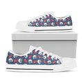 American Football Pattern Print White Low Top Sneakers