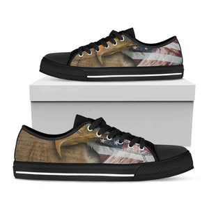 American Land Of Liberty Print Black Low Top Sneakers