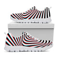 Anaglyph Optical Illusion Print White Running Shoes