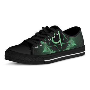 Anahata Chakra Symbol Print Black Low Top Sneakers