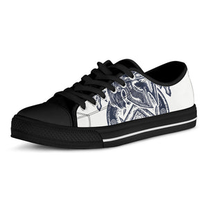 Ancient Spartan Print Black Low Top Sneakers