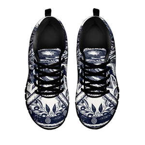 Ancient Spartan Print Black Running Shoes