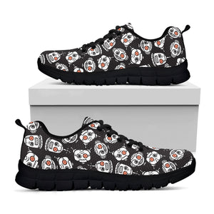 Angry Robot Pattern Print Black Running Shoes