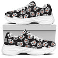 Angry Robot Pattern Print White Chunky Shoes