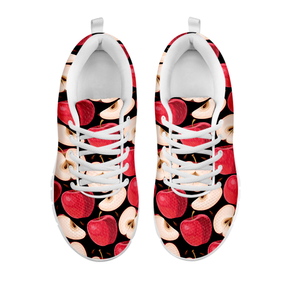 Apple Pattern Print White Running Shoes