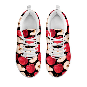Apple Pattern Print White Running Shoes