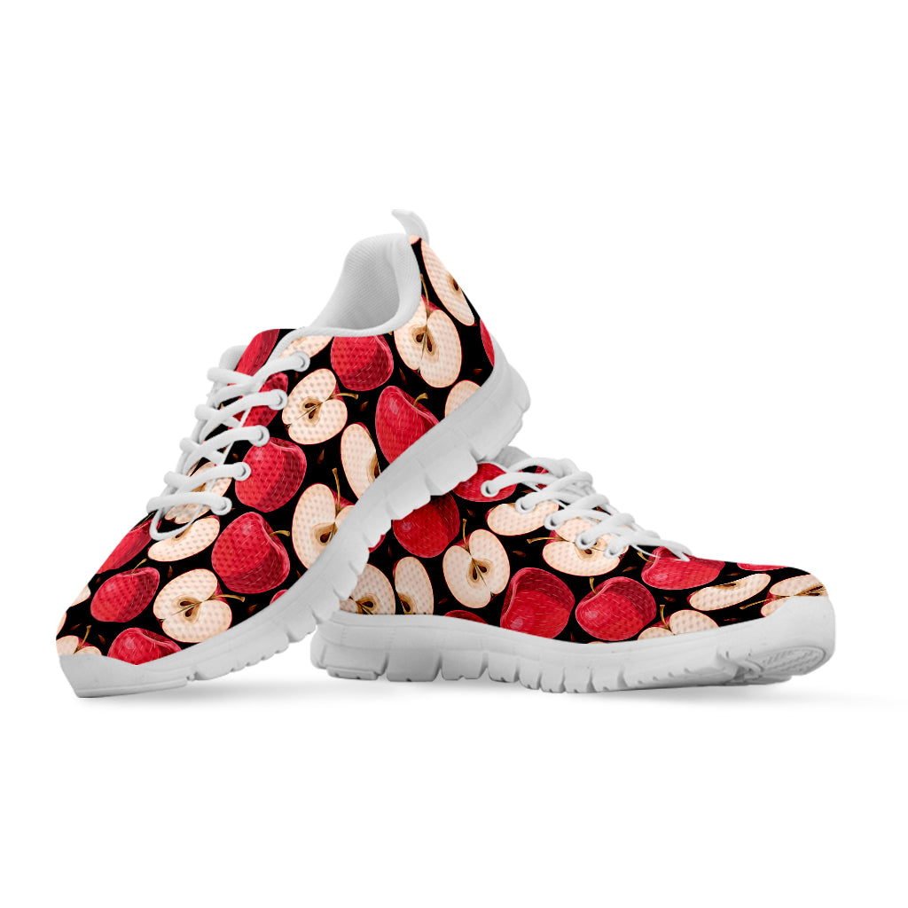 Apple Pattern Print White Running Shoes