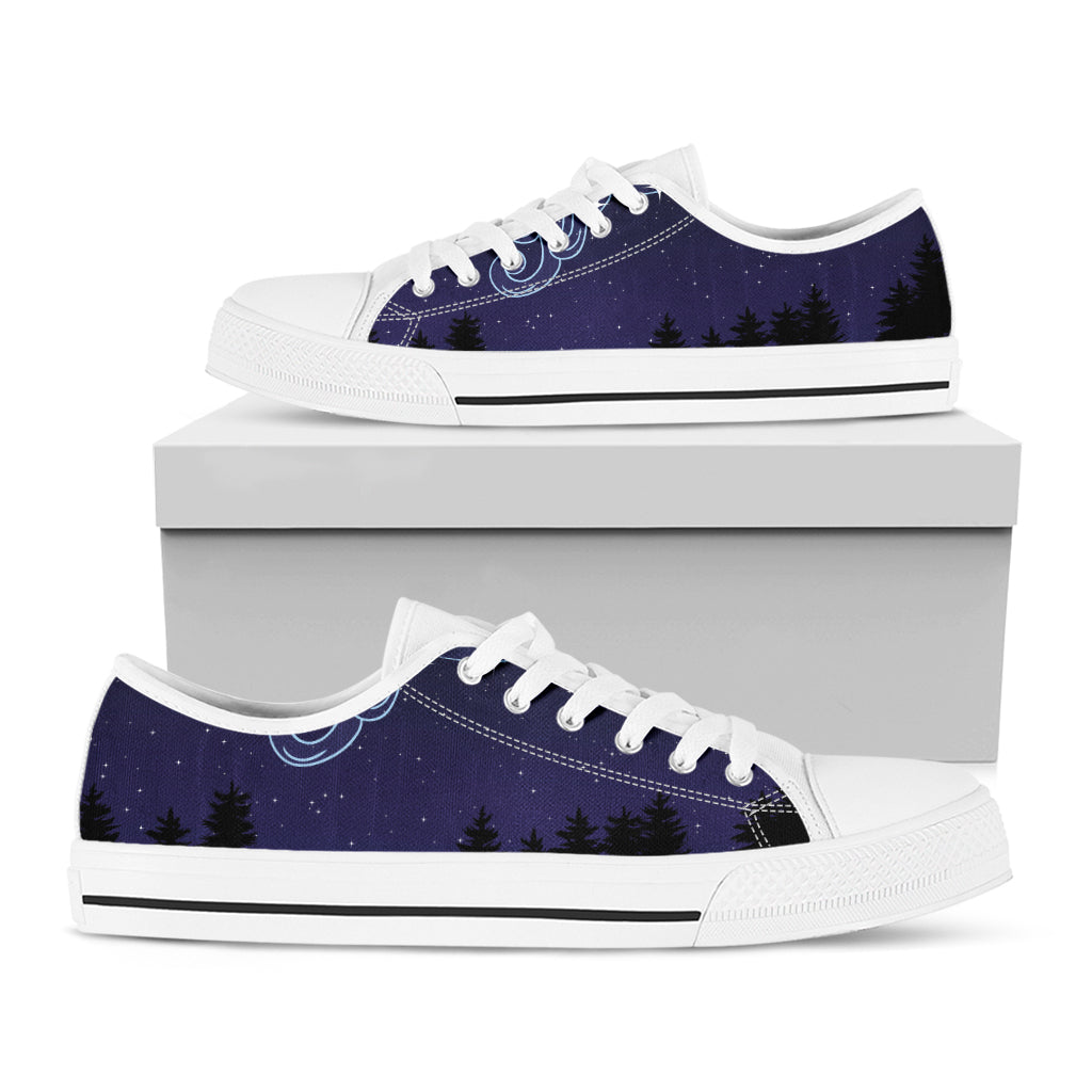 Aquarius Constellation Print White Low Top Sneakers