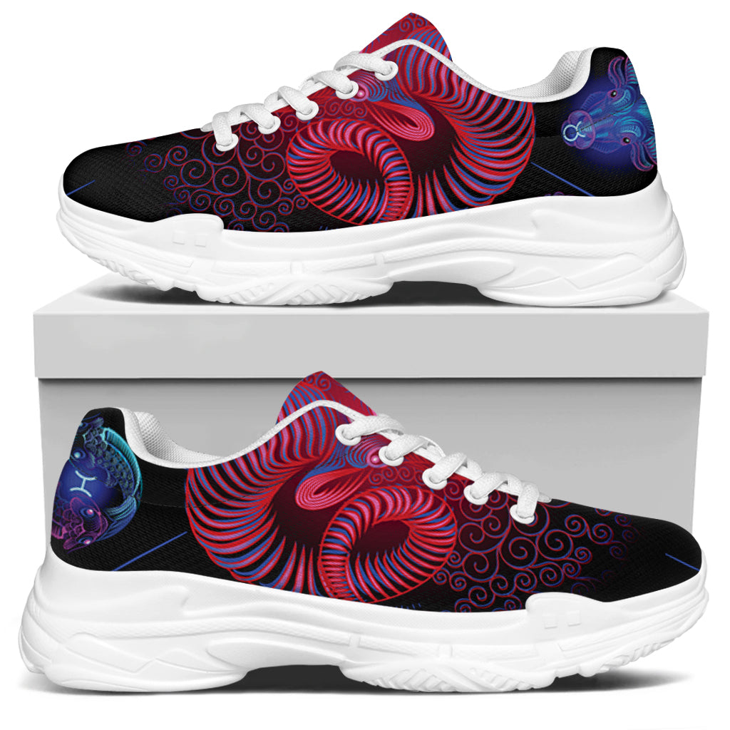 Aries And Astrological Signs Print White Chunky Shoes