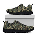 Army Green Digital Camo Pattern Print Black Running Shoes