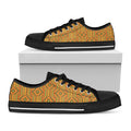 Ashanti Kente Pattern Print Black Low Top Sneakers