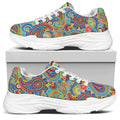 Asian Paisley Pattern Print White Chunky Shoes
