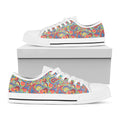 Asian Paisley Pattern Print White Low Top Sneakers