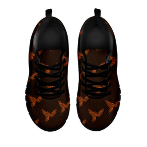 Asian Phoenix Pattern Print Black Running Shoes
