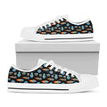 Astronaut And Space Pixel Pattern Print White Low Top Sneakers