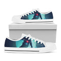 Astronaut Floating Through Space Print White Low Top Sneakers