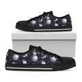 Astronaut Pug In Space Pattern Print Black Low Top Sneakers